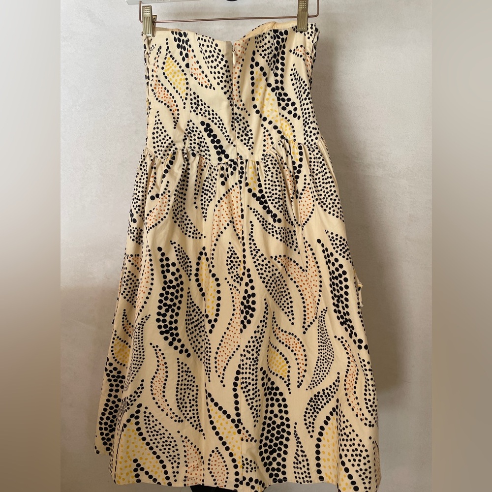 Anna Sui Dot Patterned Cream Strapless Sweetheart… - image 2